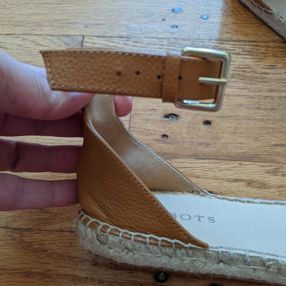 Talbot's Summer Plaid & Leather Espadrille Sandals - Picture 6 of 6